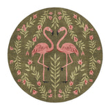 Flamingo Friends Sage Green in 5' Round Size