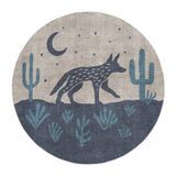 Desert Coyote Midnight & Dusty Blue in 5' Round Size