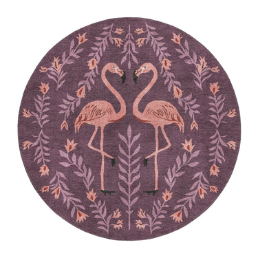 Flamingo Friends Purple in 5' Round Size