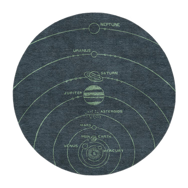 Solar System Navy & Mint in 5' Round Size