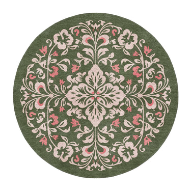 Annette Green & Coral in 5' Round Size