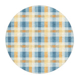 Monroe Plaid Blue & Yellow in round-5ft Size