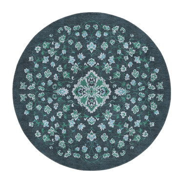 Fenwick Navy & Green in 5' Round Size