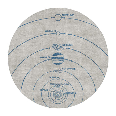 Solar System Blue & Ivory in 5' Round Size