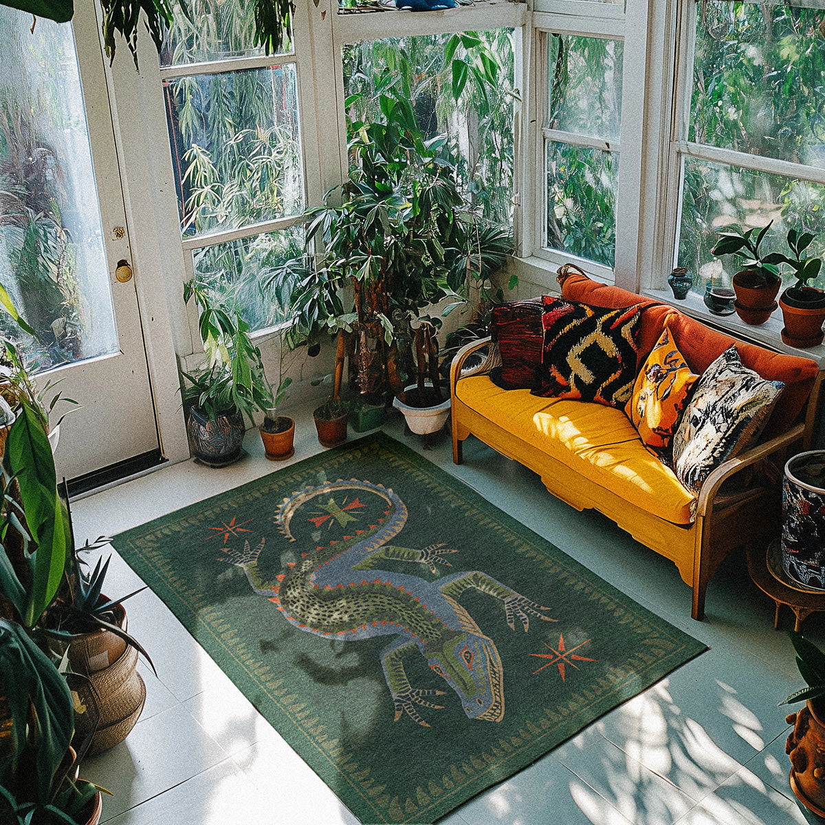 Anteater Rug Hungry Alligator Green Area Rug – Undrfoot Rugs